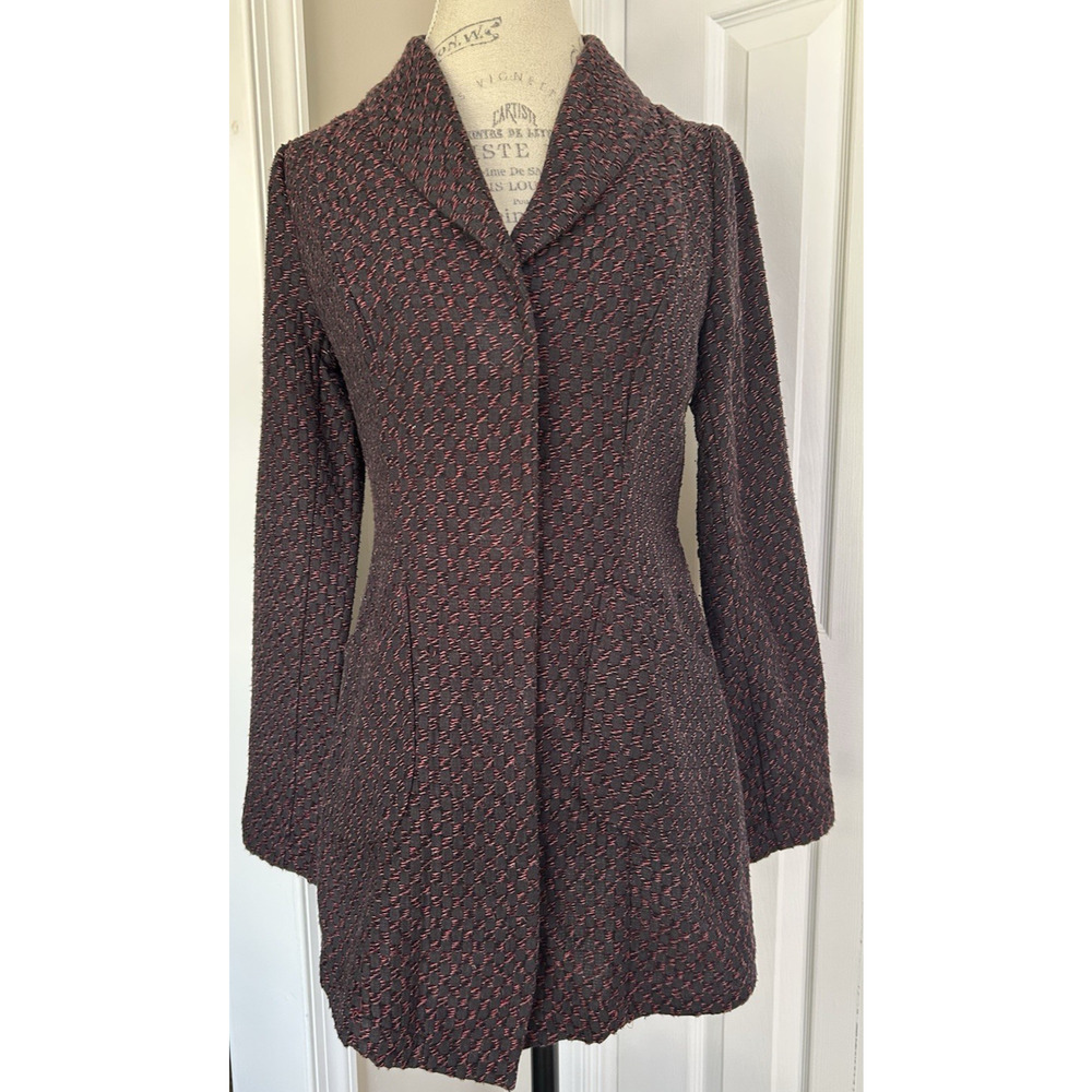 Babette Womens Riding Jacket Front Pockets Textured Weave Vintage USA XS Unlined